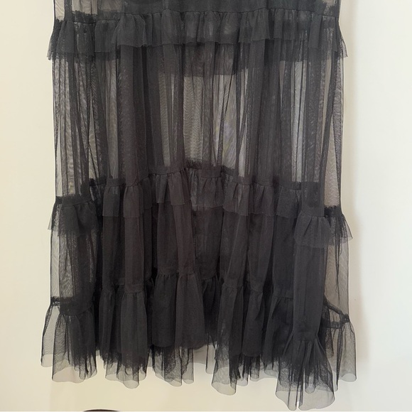 Maeve Anthropologie Mesh Whimsygoth Tiered Fairy Black Dress Size Medium K62 - Picture 3 of 16